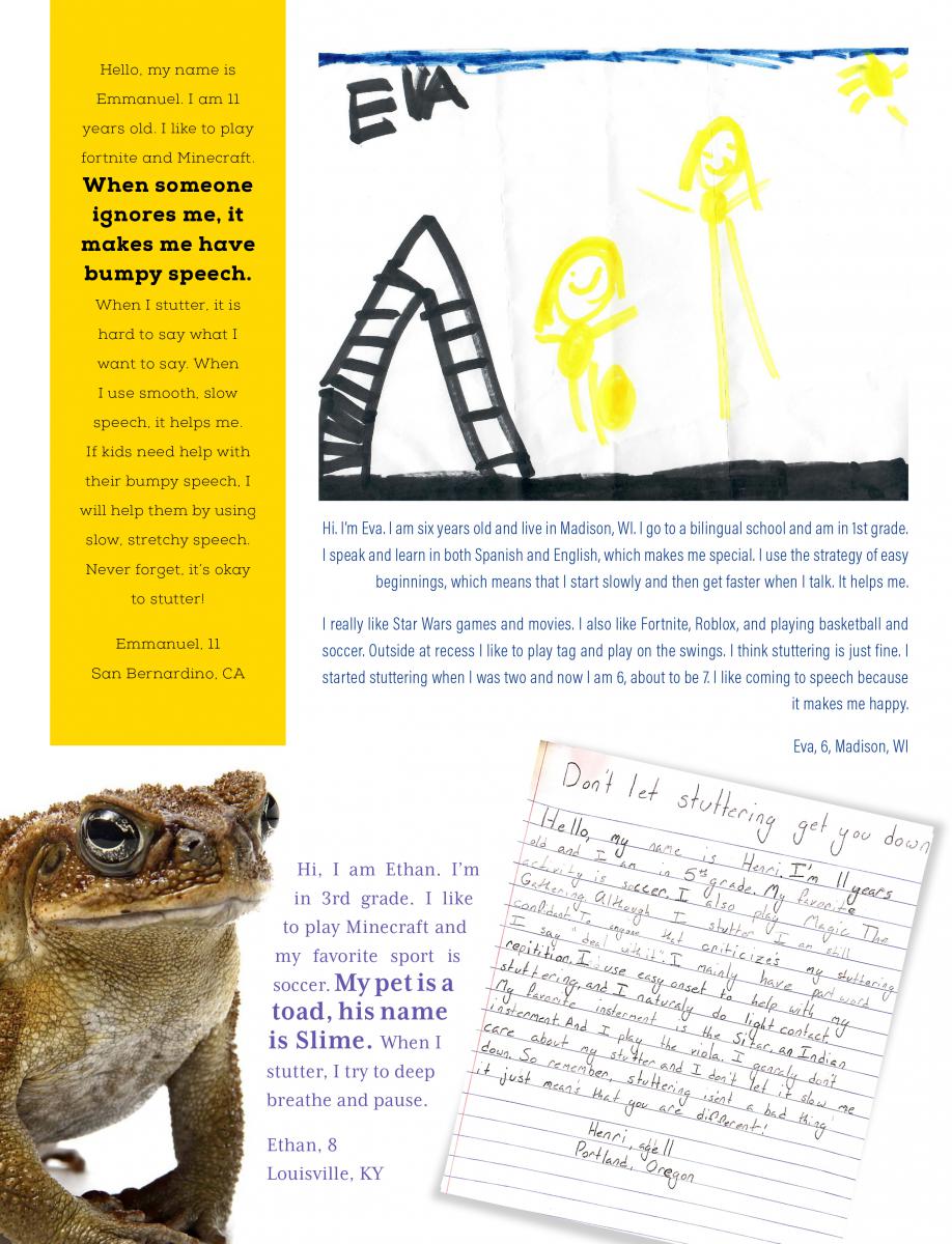Drawings And Letters From Kids Stuttering Foundation A